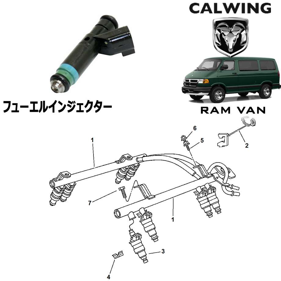 98y-03y ラムバン | フューエルインジェクター MOPAR純正品