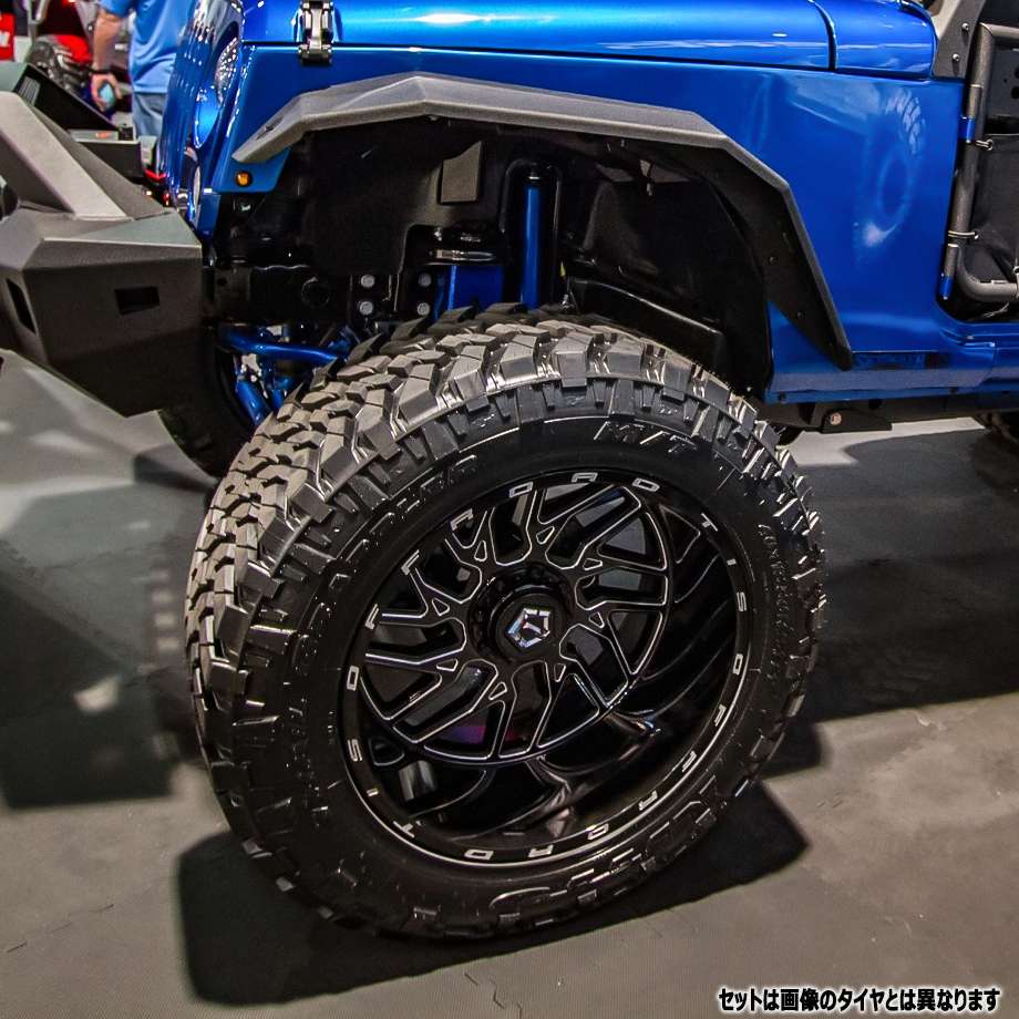 ジープ jeep ラングラー JK TIS WHEELS 544BM 24インチ 14J グロスブラック/ミルドアクセント ホイール /MUDタイヤ 4本セット LABADスタイル