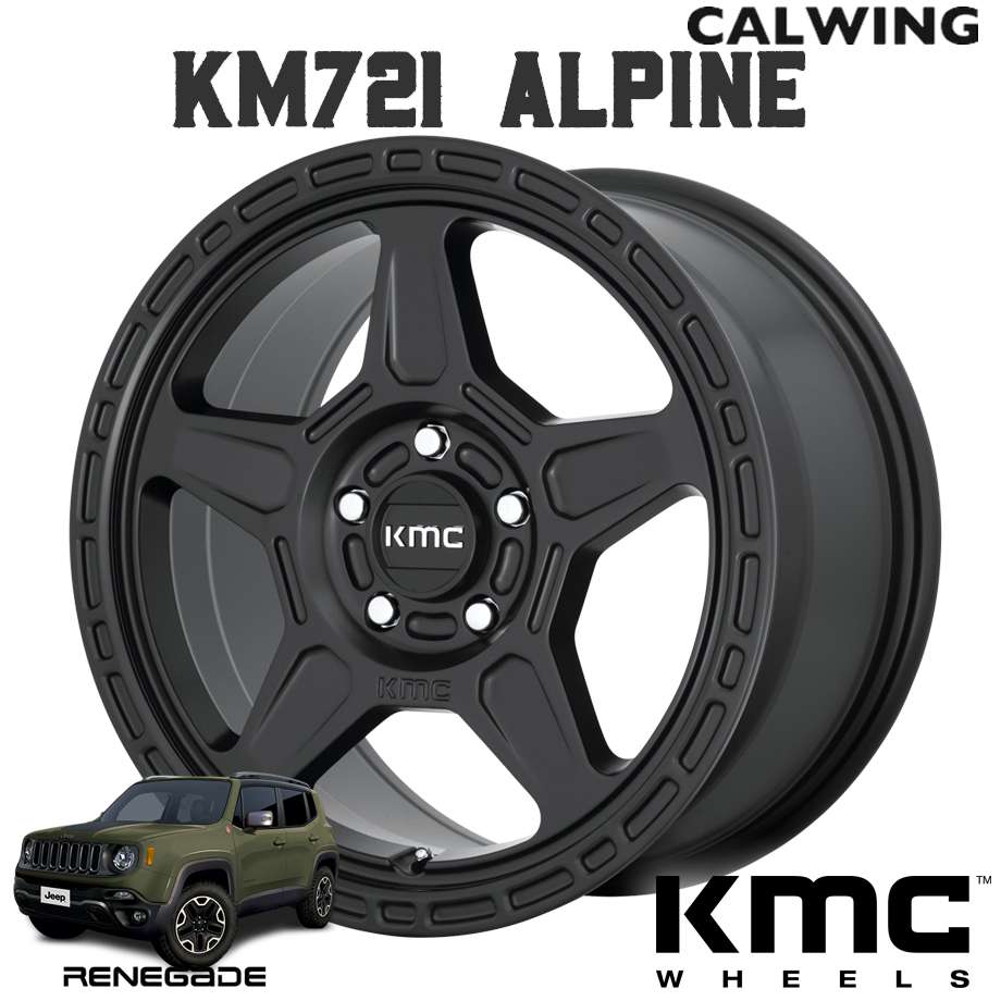 15y- レネゲード ホイール KM721 ALPINE サテンブラック 16X7.5J 30 5X110 1本 KMC