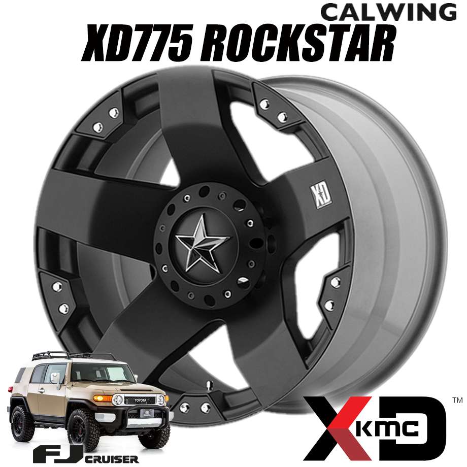 FJクルーザー | ホイール XD775 ROCKSTAR マットブラック 17x8.0J+10 6x135/139.7 1本 KMC