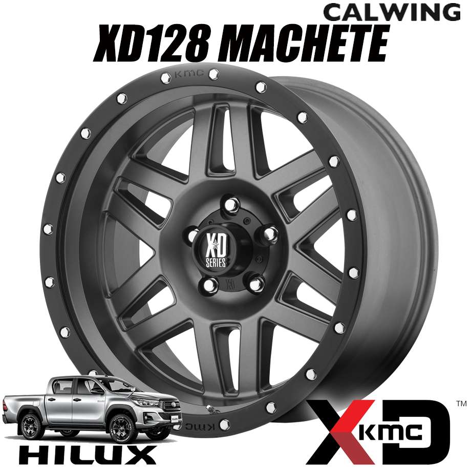 ハイラックス 150系ランドクルーザープラド | ホイール XD128 MACHETE マットグレーブラックリング 17X8.0J+20 6X139.7 1本 KMC