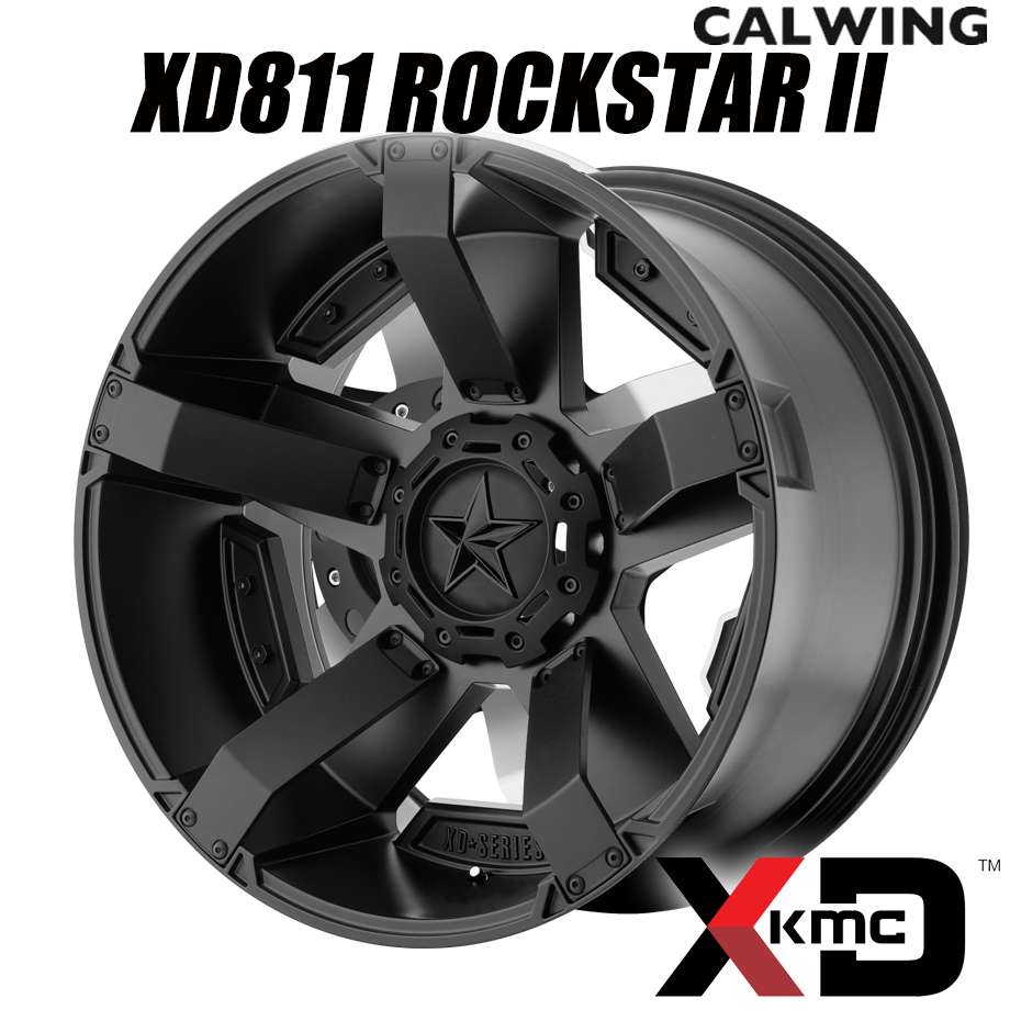 215系 ハイラックスサーフ 150プラド | ホイール XD811 ROCKSTAR 2 マットブラック マットブラック アクセント 18X9.0J±0 6X135/139.7 1本 KMC