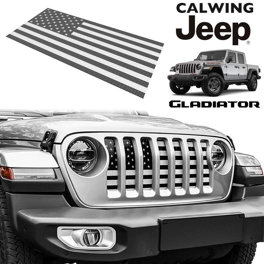 20y- グラディエーター JT | フロントグリルインサート USフラッグ モノトーン BLACK /WHITE