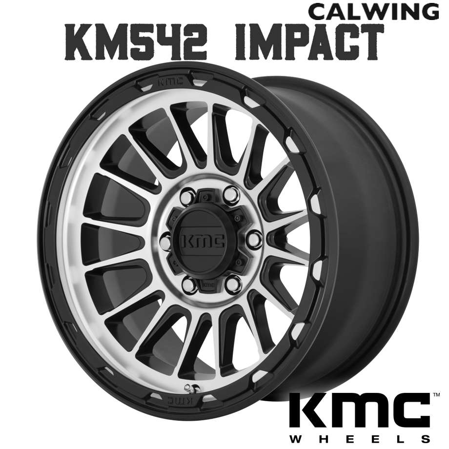 215サーフ 150プラド | ホイール KM542 IMPACT サテンブラックマシンド 17X8.0J+20 6X139.7 1本 KMC