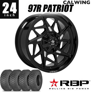 07-18y JK / 18-21y JL ラングラー | ホイール RBP 97R PATRIOT 24インチ 12J グロスブラック CNCグルーブ MUDタイヤ4本セット