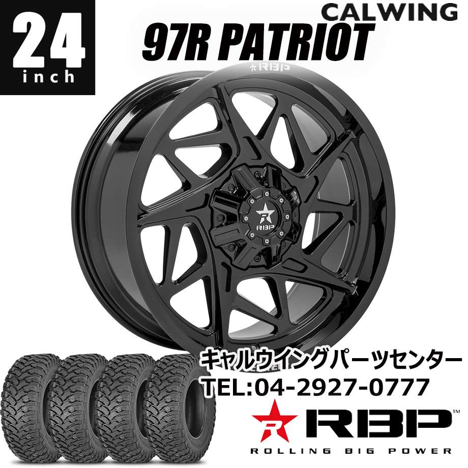 07-18y JK / 18-21y JL ラングラー | ホイール RBP 97R PATRIOT 24インチ 12J フルブラック MUDタイヤ4本セット