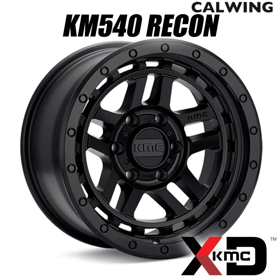 ハイラックス ランドクルーザープラド | ホイール KM540 RECON サテンブラック 17X8.5J+18 6X139.7 1本 KMC