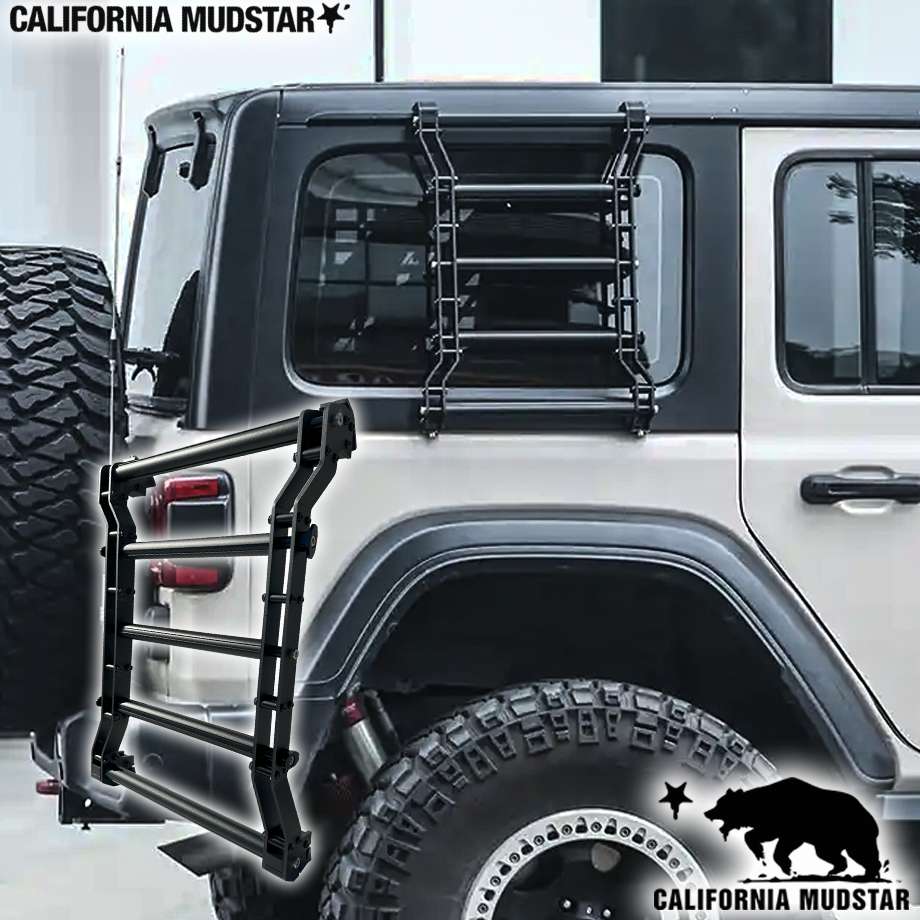 【カリフォルニアマッドスター/CALIFORNIA MUDSTAR★】18y- ジープ ラングラー JL | リアサイドラダー アルミ製 ブラック