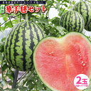 エントリーでポイント5倍 希少 ハート型 小玉スイカ 送料無料 【青森県産 小玉すいか 南部華手毬 ハート型+丸型 2玉セット】 食べ応えのあるシャリ感としっか...
