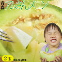 エントリーでポイント5倍 メロン 送料無料 青森県産 大玉 【アムさんメロン 2玉 約2.5Kg前後】 L〜2Lサイズ 1玉1.2kg以上x2玉 果汁たっぷりで...