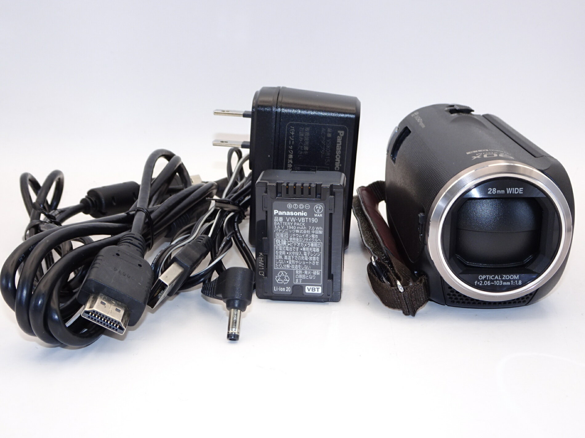 【中古】【外観並級】パナソニック HDビデオカメラ V360MS 16GB 高倍率90倍ズーム ブラック HC-V360MS-K