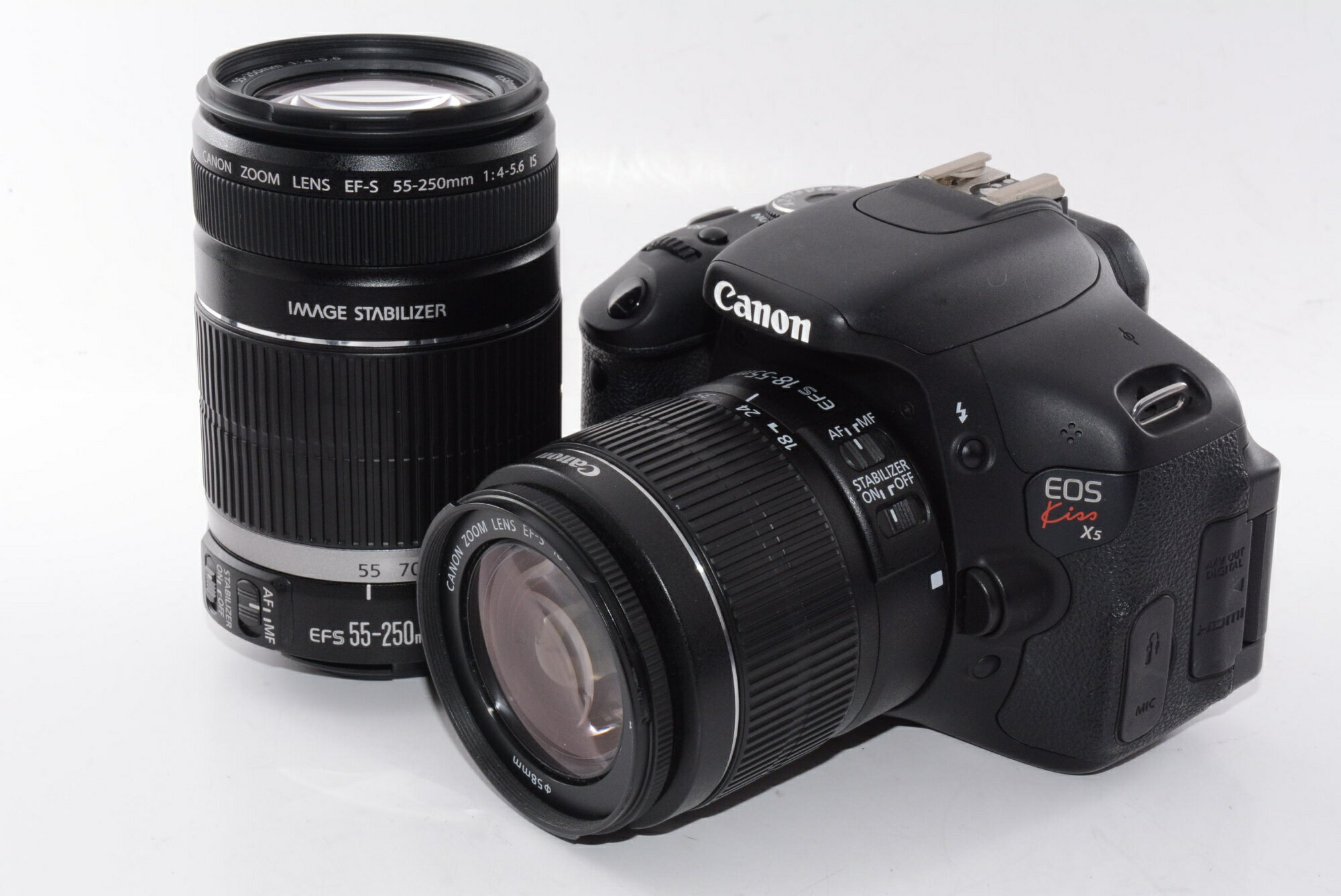 【中古】【外観特上級】Canon デジタル一眼レフカメラ EOS Kiss X5 ダブルズームキット