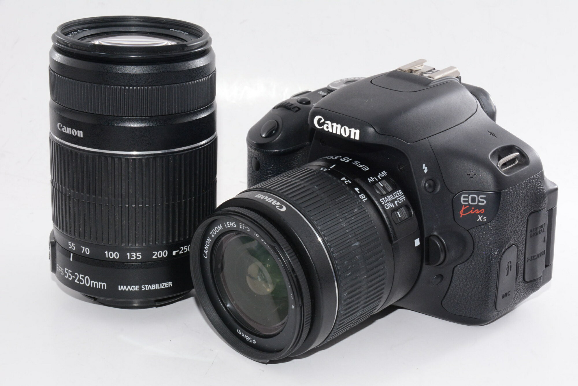 【中古】【外観並級】Canon デジタル一眼レフカメラ EOS Kiss X5 ダブルズームキット