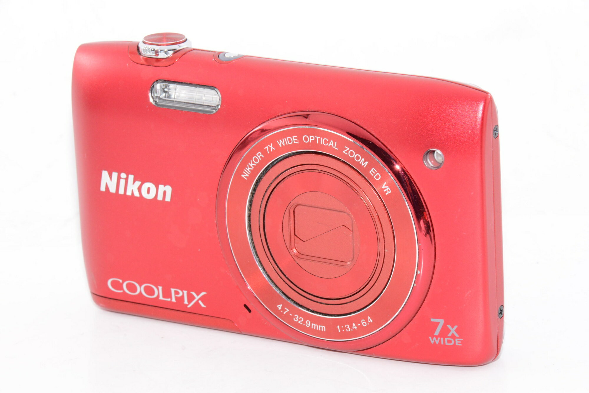 Rakuten - 【中古】【外観特上級】Nikon デジタルカメラ COOLPIX S3500 光学7倍ズーム 有効画素数 2005万画素 ラズベリーレッド S3500RD