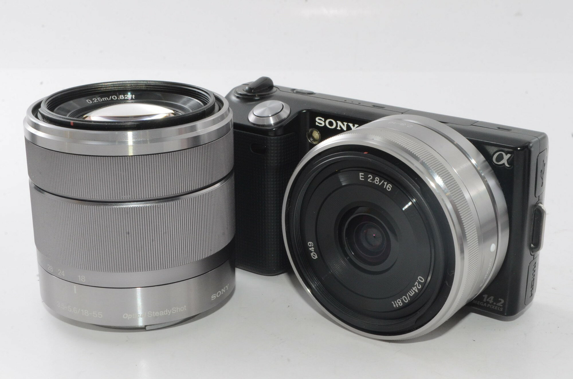 【中古】【外観並級】ソニー SONY ミラーレス一眼 α NEX-5 ダブルズームレンズキットE16mm F2.8+E18-55mm F3.5-5.6 OSS付属 ブラック NEX-5D/B