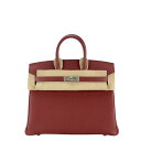【中古】 HERMES エルメス バーキン25 ルージュアッシュ トゴ シルバー金具