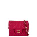 【中古】 CHANEL シャネル マトラッセ チェーンウォレット コンパクトウォレット キャビアスキン レッド ミニ チェーン レディース ゴールド⾦具 AP0238