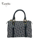 【中古】 Christian Dior クリスチャンディオール トロッター キャンバス ボストンバッグ25 ネイビー(4)