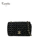 【中古】 CHANEL シャネル クラシックフラップ20 ツイード ブラック×ホワイト ゴールド金具 23K|詳細画像