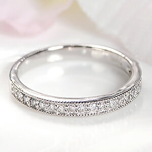 Rakuten - Pt900 ダイヤモンド エタニティリング【0.2ct】【無色透明】【H-SIクラス】プラチナ ダイヤモンドリング ダイヤリング ダイアモンドリング ダイアリング 指輪 ハーフエタニティ 人気 0.20 ミル打ち ミルグレイン クラシカル アンティーク 品質保証書 刻印無料 送料無料
