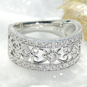 pt900【0.5ct】ダイヤモンド ミル打ち アンティーク リング【無色透明】【H-SIクラス】【送料無料】【代引手数料無料】【品質保証書】【刻印無料】プラチナ 指輪 ダイヤモンドリング 0.5カラット アンティーク プラチナ 人気 おしゃれのサムネイル