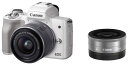 【7/19~26限定!最大4,000円OFF&7/25限定で最大P3倍】【中古】Canon ミラーレス一眼カメラ EOS Kiss M ダブルレンズキット ホワイト EOSKISSMWH-WLK