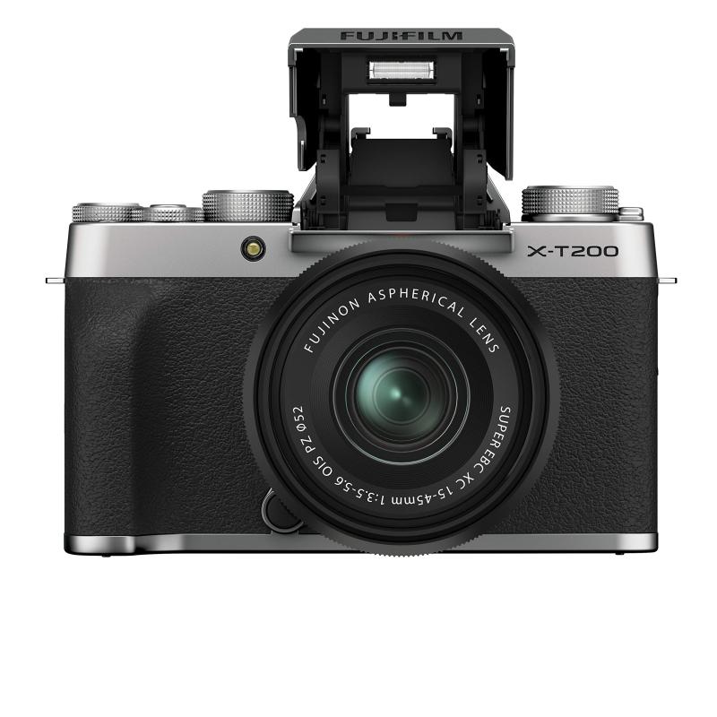 【中古】富士フイルム(FUJIFILM) ミラーレス一眼カメラ X-T200レンズキット シルバー X-T200LK-S