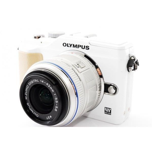 【中古】オリンパス OLYMPUS E-PL2 ホワイト レンズキット 美品 SDカード付き