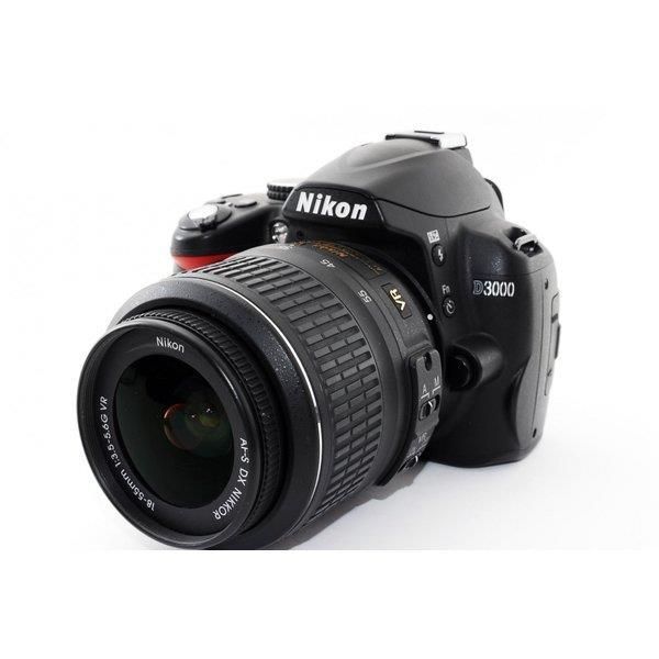 【中古】ニコン Nikon D3000 レンズキット ブラック 美品 一眼レフ SDカード付き