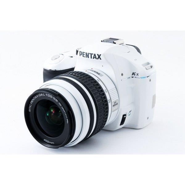 【中古】ペンタックス PENTAX K-x ホワイト レンズキット 美品 ストラップ付き