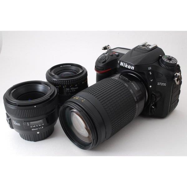 【6/1限定!全品P3倍】【中古】ニコン Nikon D7200 単焦点&標準&超望遠トリプルレンズセット 美品 SDカード付き