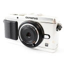 【中古】オリンパス OLYMPUS E-P3 単焦点レンズセット シルバー 美品 SDカード付き