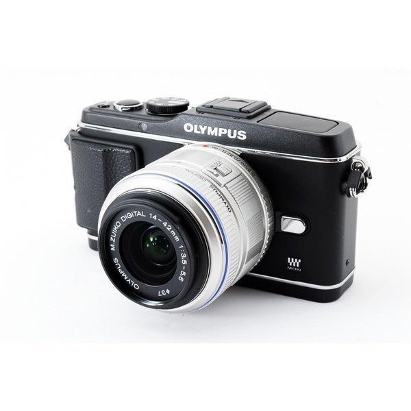 【中古】オリンパス OLYMPUS E-P3 レンズセット ブラック 美品 SDカード付き