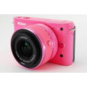 【中古】ニコン Nikon J1 ピンク レンズキット 美品 SDカード付き