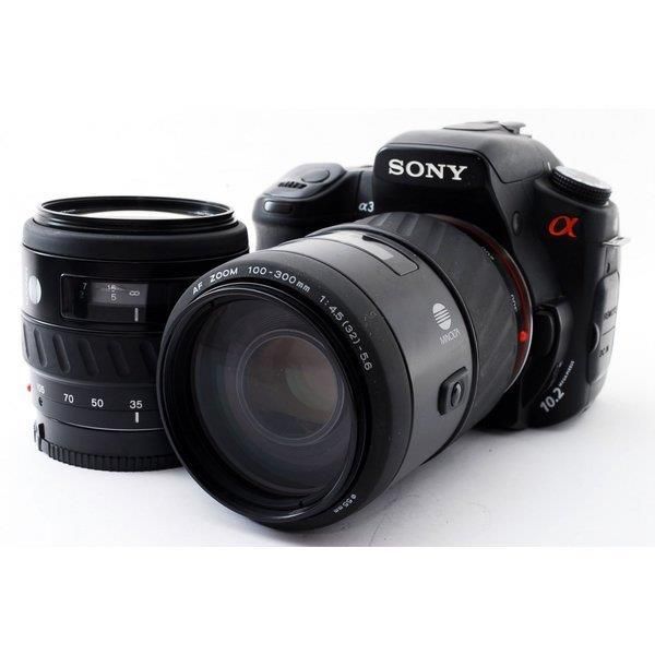 【中古】ソニー SONY α300 DSLR-A300 標準＆望遠ダブルズームセット 美品 ストラップ付き