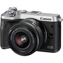 【5/1限定!全品P3倍】【中古】キヤノン Canon EOS M6 レンズキット シルバー SDカード付き