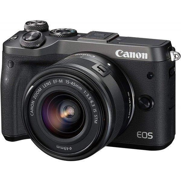 【中古】キヤノン Canon EOS M6 レンズキット ブラック SDカード付き