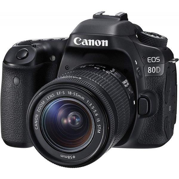 【6/1限定!全品P3倍】【中古】キヤノン Canon EOS 80D レンズキット EF-S18-55mm F3.5-5.6 IS STM 付属 SDカード付き