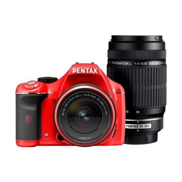 【中古】ペンタックス PENTAX K-x ダブルズームキットレッド