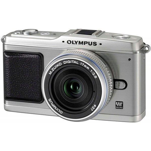 【10/24~10/27限定!最大4,000円OFF】【中古】オリンパス OLYMPUS E-P1 パンケーキキット シルバー SDカード付き