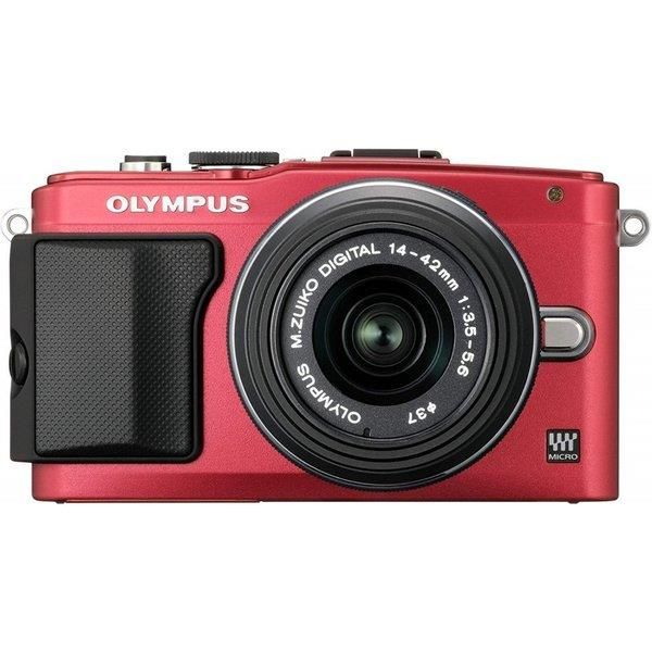 【中古】オリンパス OLYMPUS E-PL6 レンズキット レッド E-PL6 LKIT RED