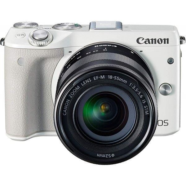 【中古】キヤノン Canon EOS M3 レンズキット ホワイト EOSM3WH-1855ISSTMLK SDカード付き