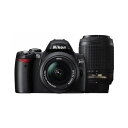 【7/4~11限定!最大4,000円OFF&7/5,7/10限定で最大P3倍】【中古】ニコン Nikon D40 ダブルズームキットII ブラック D40BWZ...