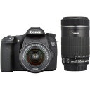 【中古】キヤノン Canon EOS 70D ダブルズームキット EF-S18-55 IS STM/EF-S55-250 IS STM付属 SDカード付き