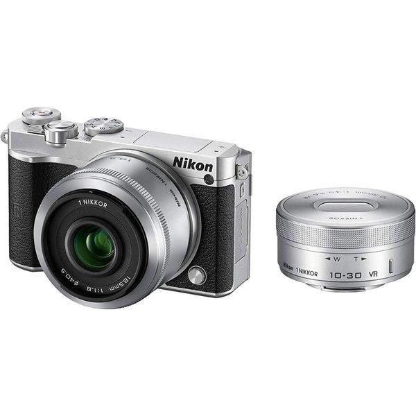 【6/1限定!全品P3倍】【中古】ニコン Nikon J5 ダブルレンズキット シルバー J5WLKSL microSDカード付き