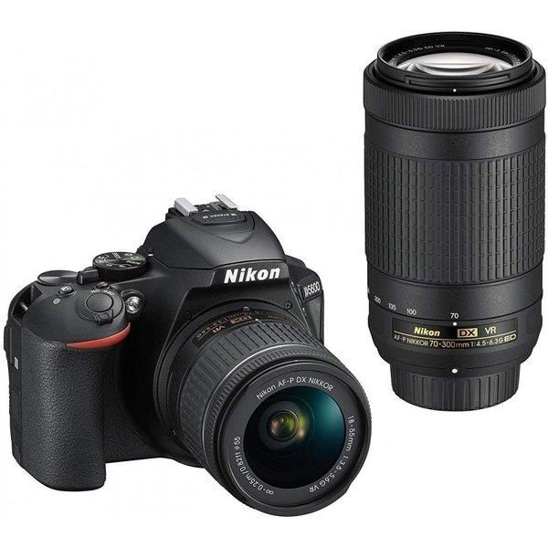 【5/9~5/16限定!最大4,000円OFF&5/10, 5/15限定で最大P3倍】【中古】ニコン Nikon D5600 ダブルズームキット ブラック SDカード付き