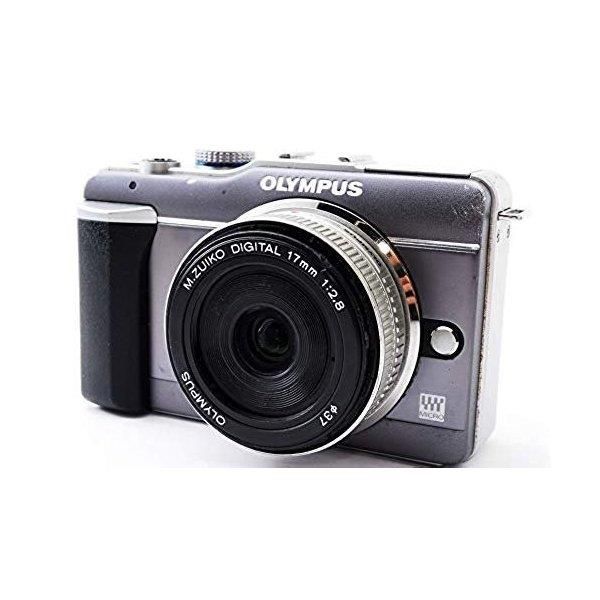 【中古】オリンパス OLYMPUS E-PL1パンケーキレンズキット ブルーブラック E-PL1 PKIT BLU SDカード付き