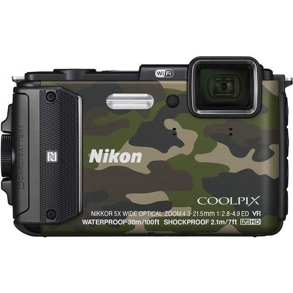 【中古】ニコン Nikon COOLPIX AW130 カムフラージュグリーン SDカード付き