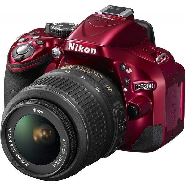 【中古】ニコン Nikon D5200 レンズキット レッド SDカード付き 3