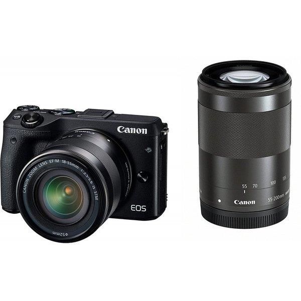 【5/9~5/16限定!最大4,000円OFF&5/10, 5/15限定で最大P3倍】【中古】キヤノン Canon EOS M3 ダブルズームキット ブラック